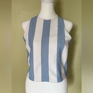BISHOP + YOUNG Striped Blue and White Women's Halter Top Size Large